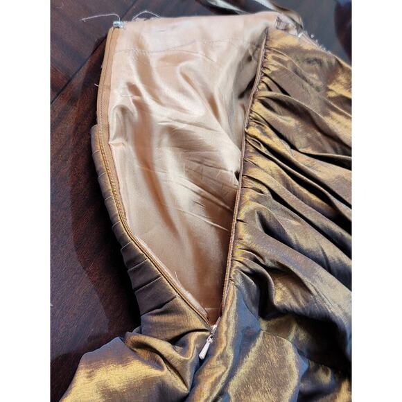 Aspeed Spaghetti Strap Cocktail Dress with Sequin Bead Embellishments Brown XL - Picture 6 of 16
